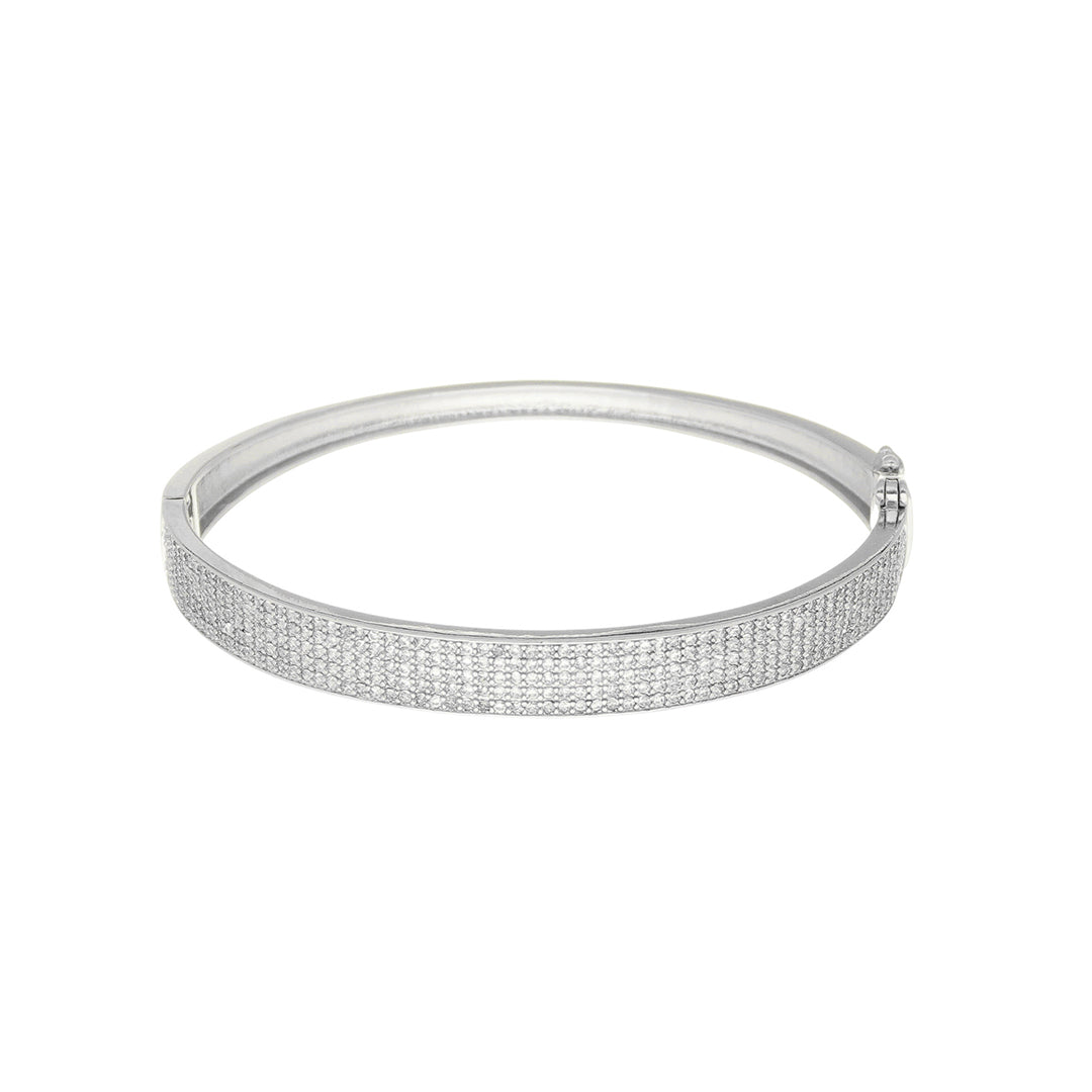 Bracelete Talita Zircônias Folheado em Ródio Branco