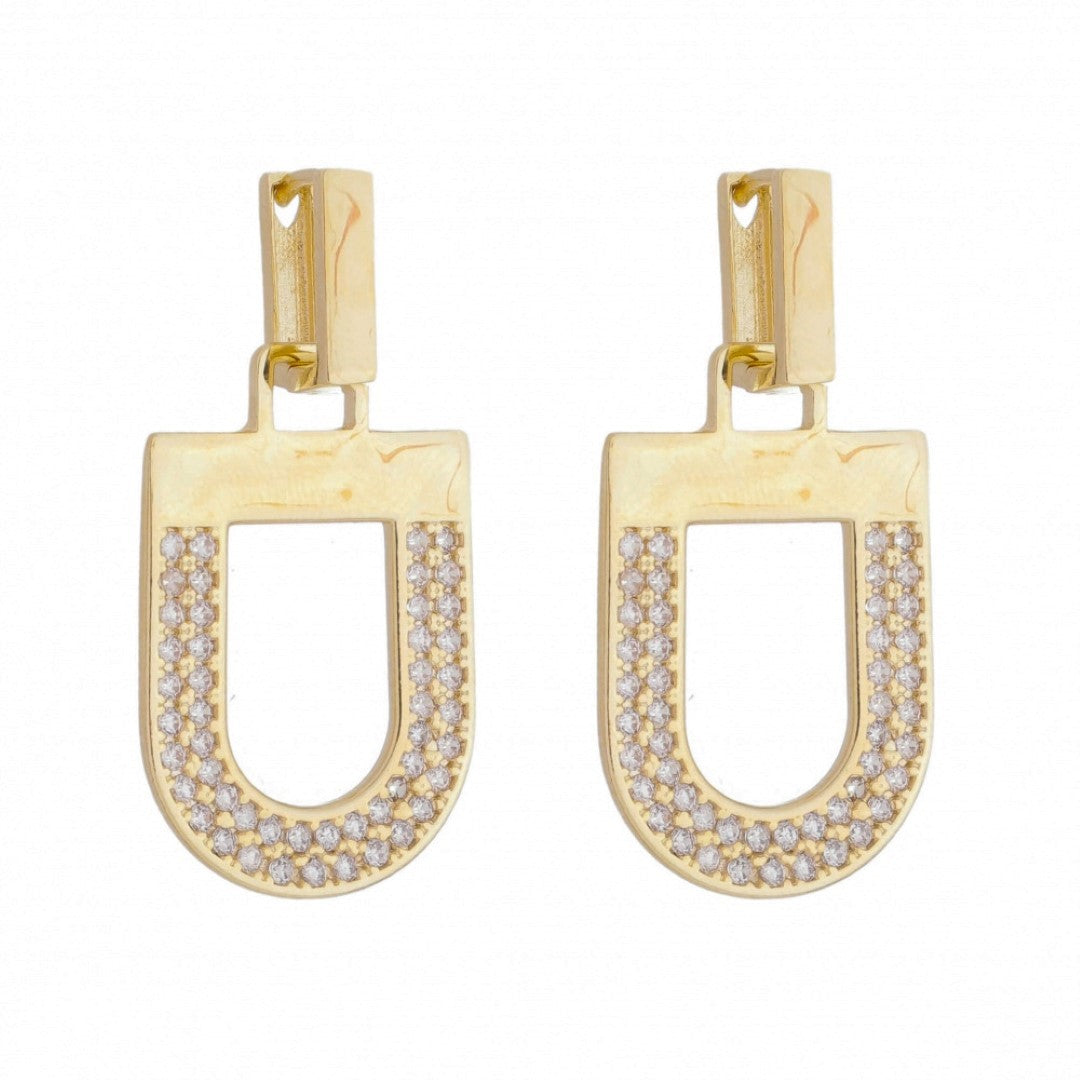 Brinco Vintage Silvia Zircônias Folheado a Ouro 18k