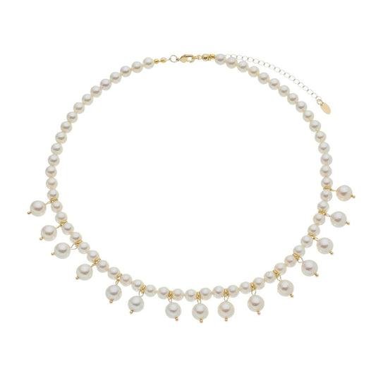 Colar de Pérolas Audrey Folheado a Ouro 18k