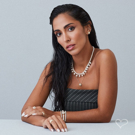 Colar de Pérolas Audrey Folheado a Ouro 18k