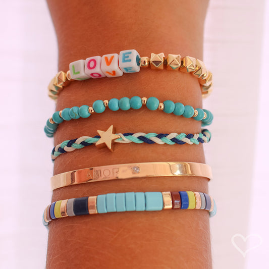 Pulseira Brenda Estrela Ajustável Azul