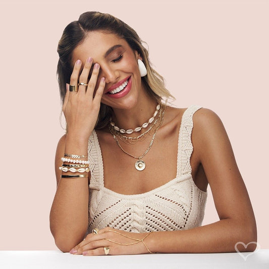 Colar Medalha Concha Mar Doce Lar Folheado a Ouro 18k