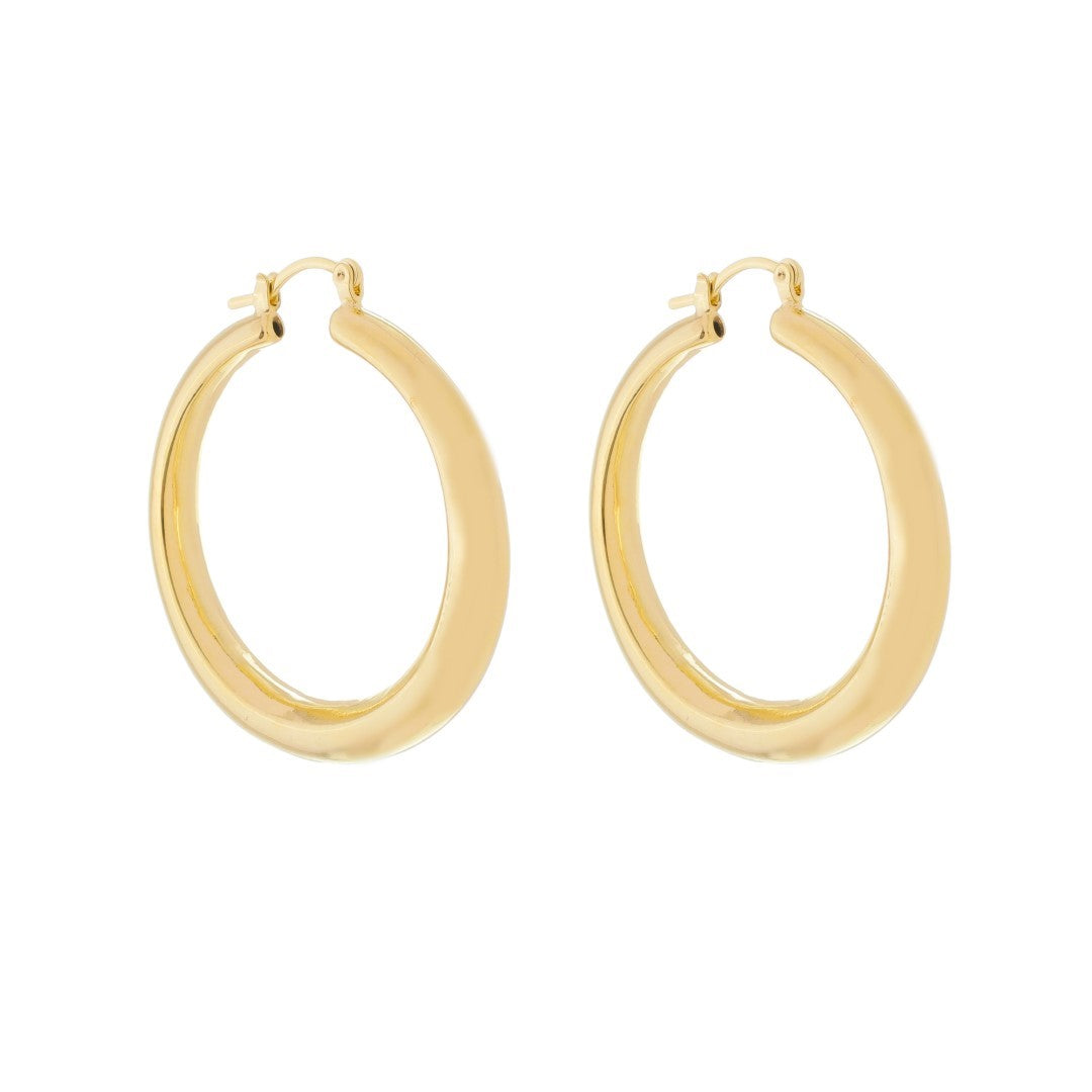 Brinco Argola Tubo Isabelle Folheado a Ouro 18k