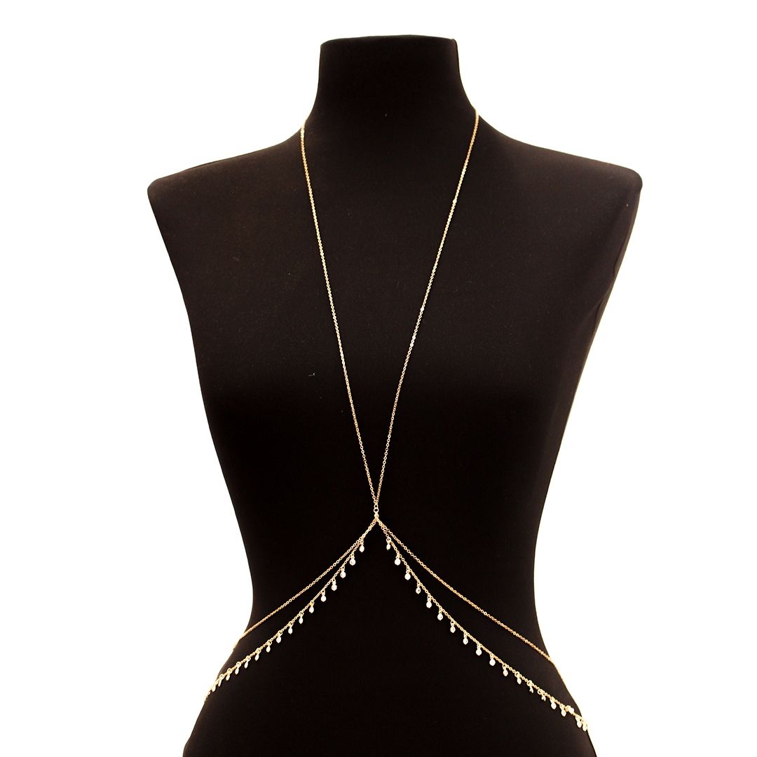 Body Chain Gipsy Mini Zircônias Folheado a Ouro 18k