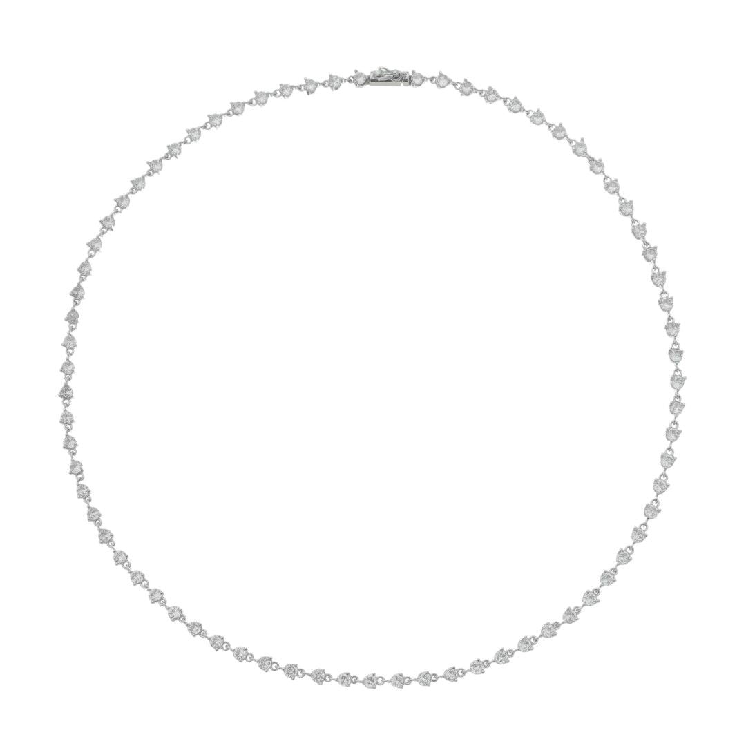 Colar Riviera Hillary Zircônias Folheado em Ródio Branco