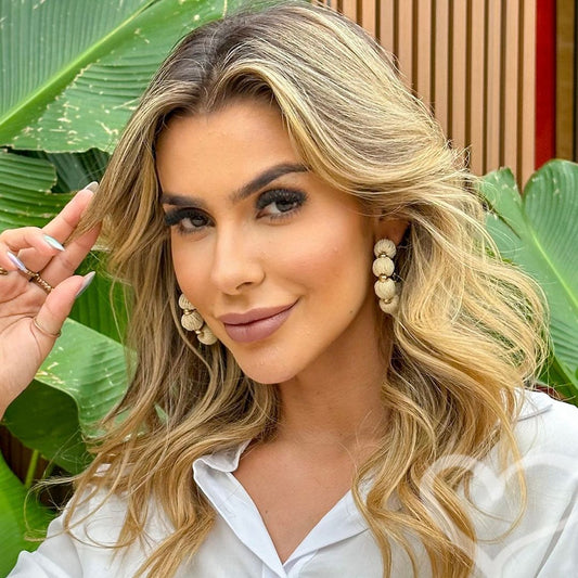 Brinco de Argola Carol Bolas Off White