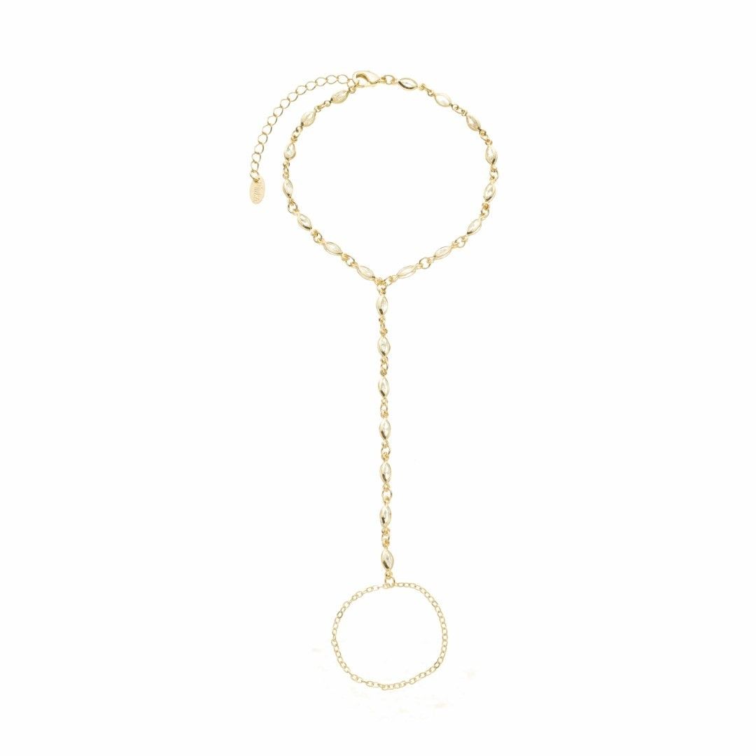 Pulseira de Mão Alana Zircônias Folheada a Ouro 18k