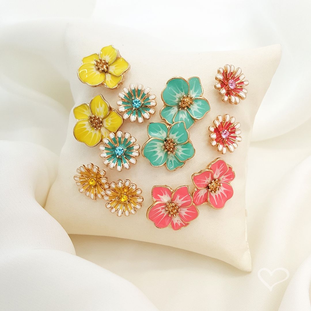 Brinco de Flor Amor Perfeito Amarelo
