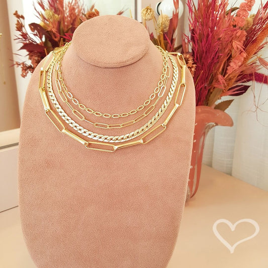 Colar Curto Emilia Elos Folheado a Ouro 18k Piuka