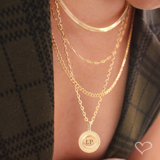 Colar 3 Voltas Mariah Malha e Elos Folheado a Ouro 18k Piuka