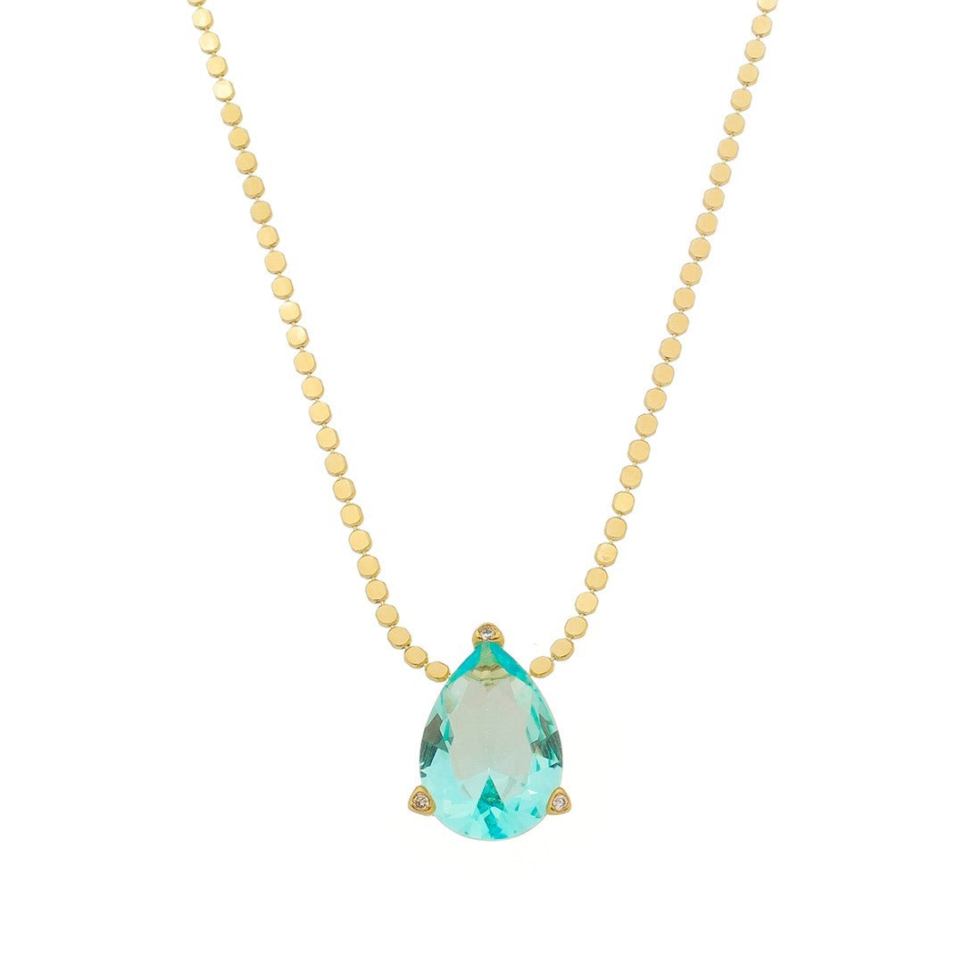 Colar Maria Sophia Gota Zircônia Acqua Folheado a Ouro 18k