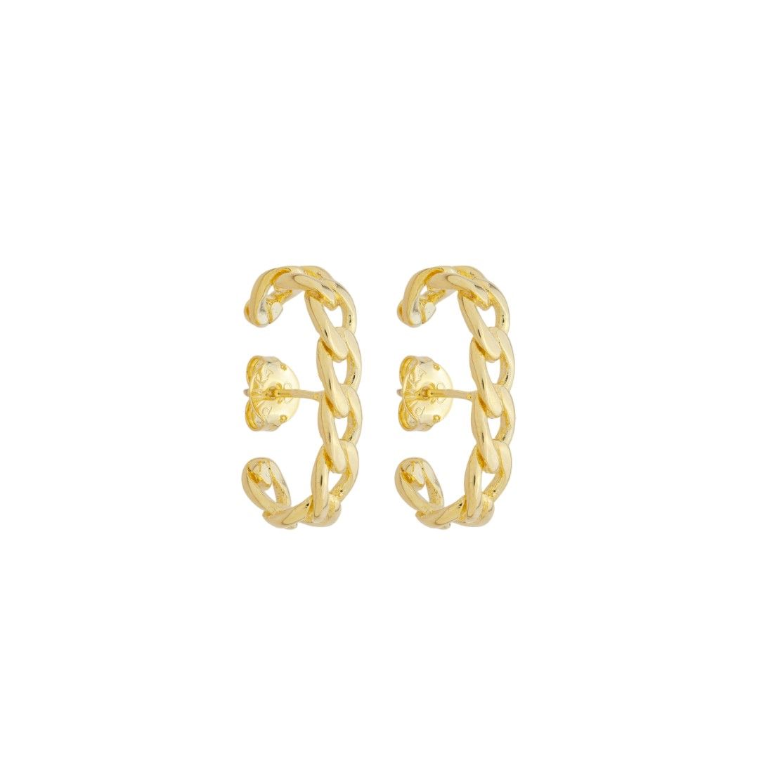 Brinco Ear Hook Brooke Elos Folheado a Ouro 18k