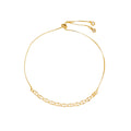 Pulseira Ajustável Linda Elos Diamantados Folheada a Ouro 18k