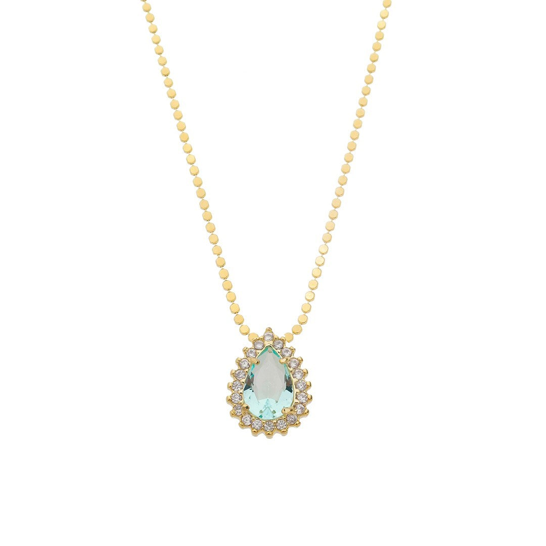 Colar Maria Fernanda Gota Zircônia Acqua Folheado a Ouro 18k