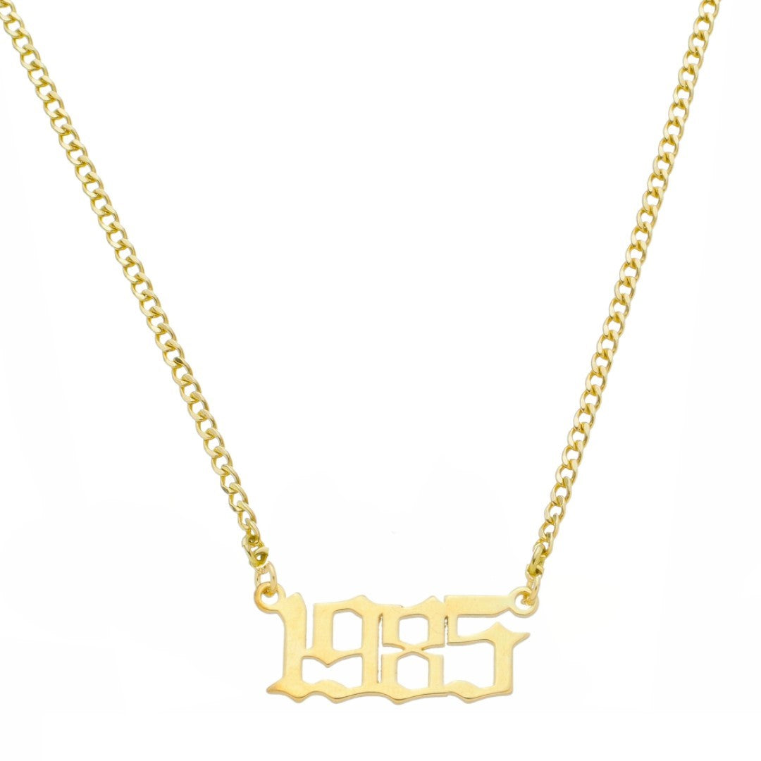Colar Personalizado Ano Vintage Folheado a Ouro 18k