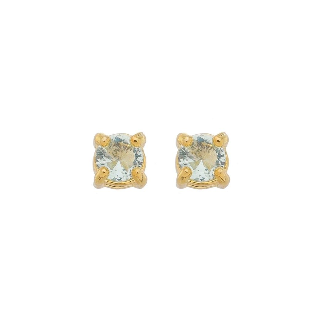 Brinco Ponto de Luz Annie P Zircônia Acqua Folheado a Ouro 18k