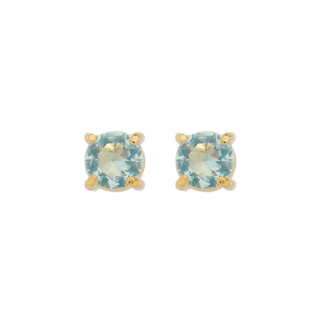Brinco Ponto de Luz Annie M Zircônia Acqua Folheado a Ouro 18k
