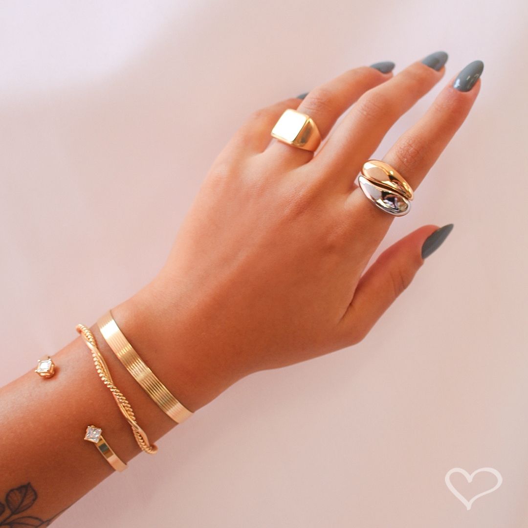 Bracelete Léa Folheado a Ouro 18k