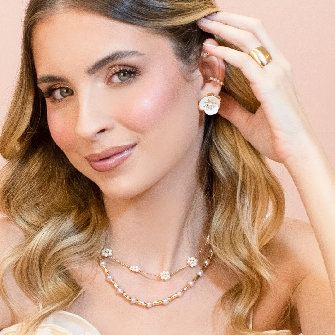Anel Luiza Triangular Folheado a Ouro 18k