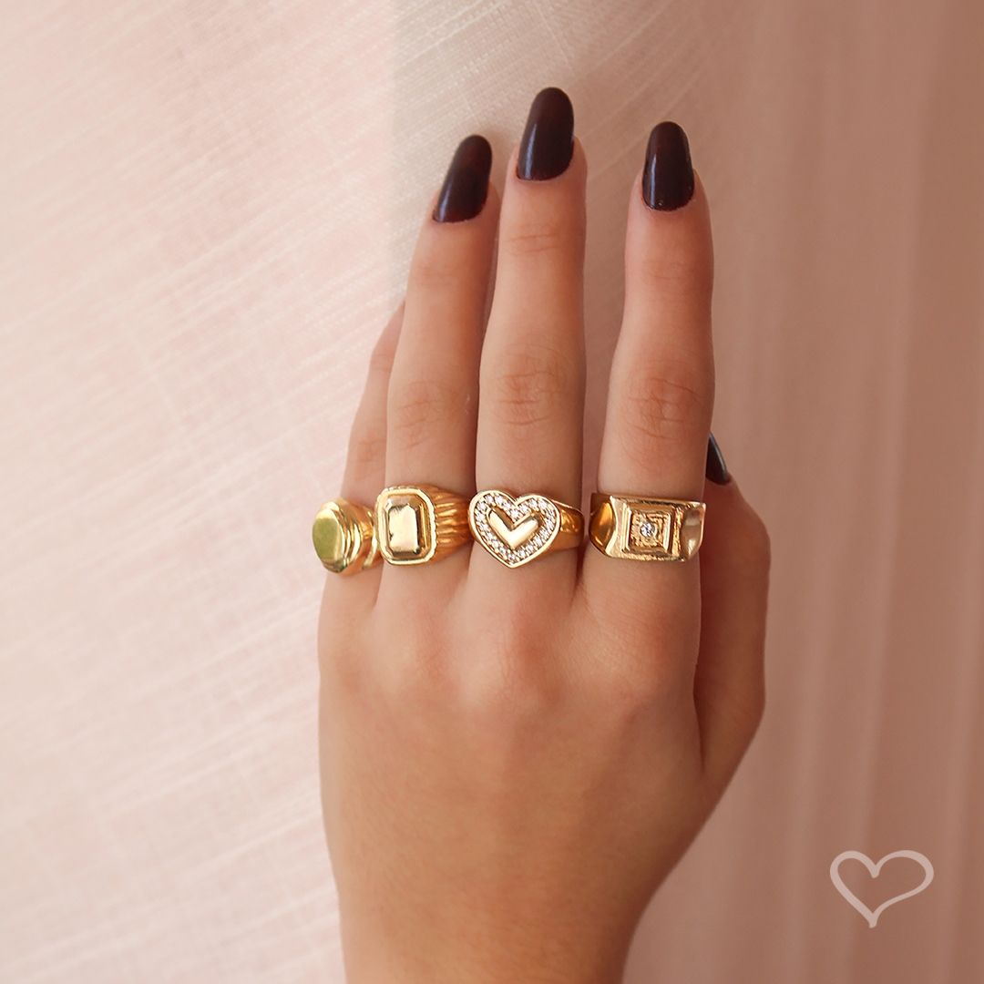 Anel de Dedinho Collen Folheado a Ouro 18k