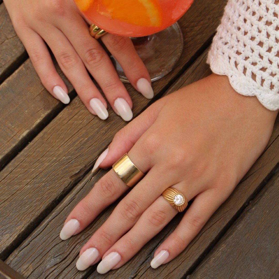 Anel de Dedinho Fran Zircônia Folheado a Ouro 18k