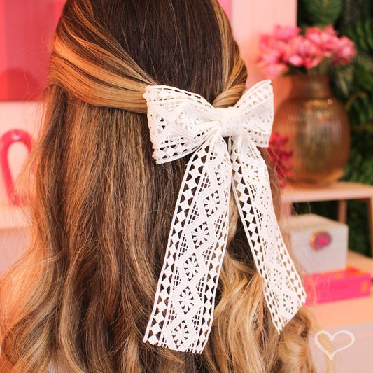 Laço de Cabelo Lia Guipir Branco