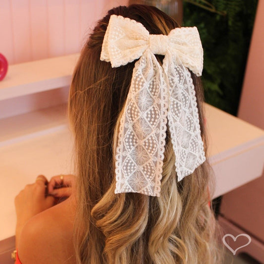 Laço de Cabelo Bia Renda Nude