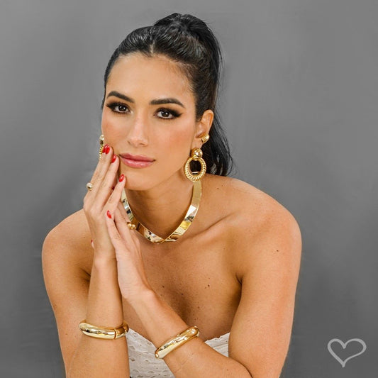 Choker Clarissa Metal Dourada