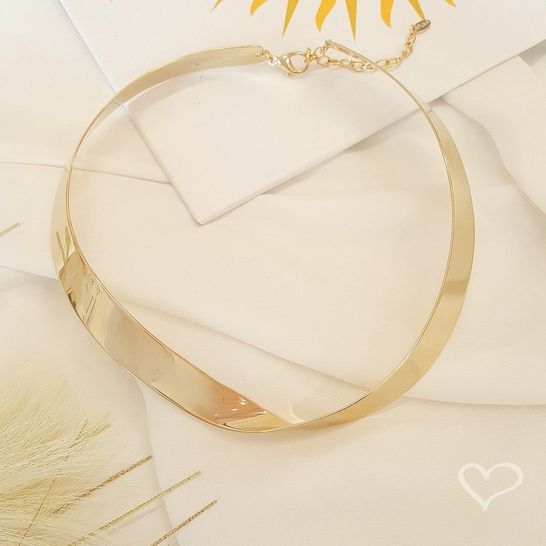 Choker Clarissa Metal Dourada