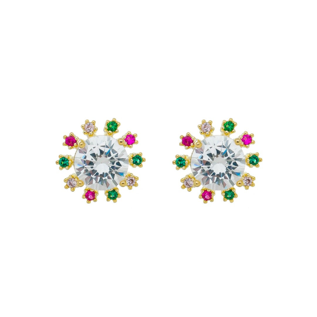 Brinco Ponto de Luz Deise Zircônia Cristal Folheado a Ouro 18k