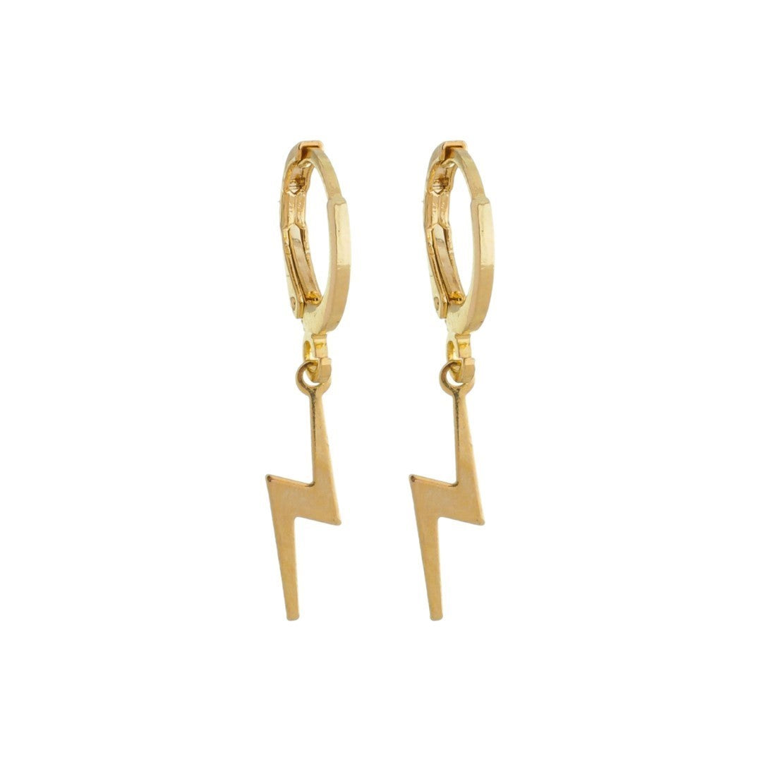 Brinco Argolinha Mini Raio Folheado a Ouro 18k