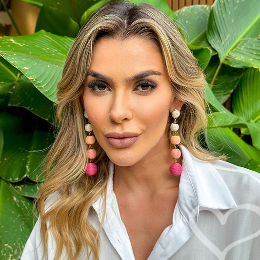 Brinco Bolas Degradê Pink Maria Isabel