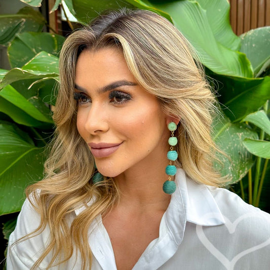 Brinco Bolas Degradê Verde Maria Isabel