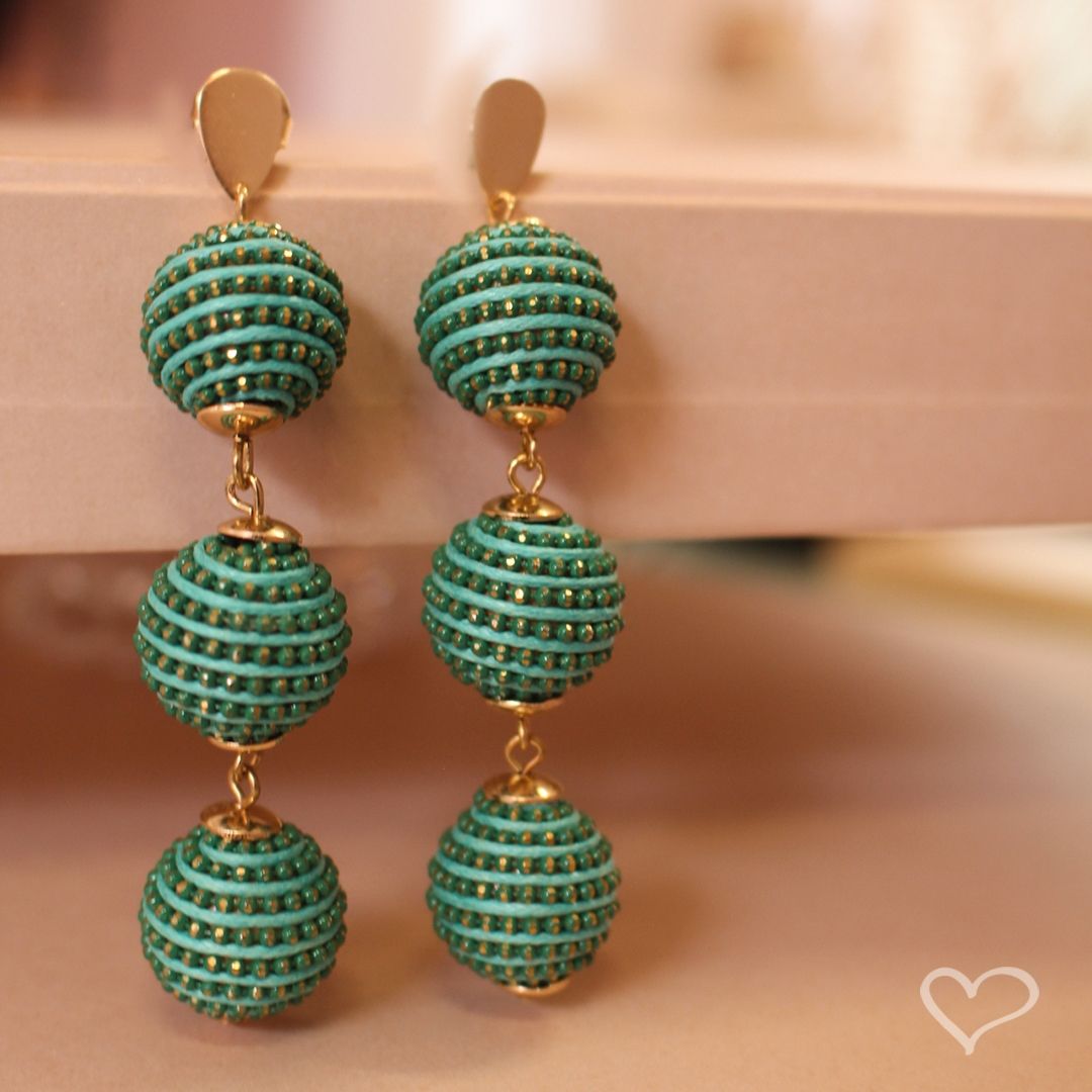 Brinco Bolas Fio Verde Maria Laura