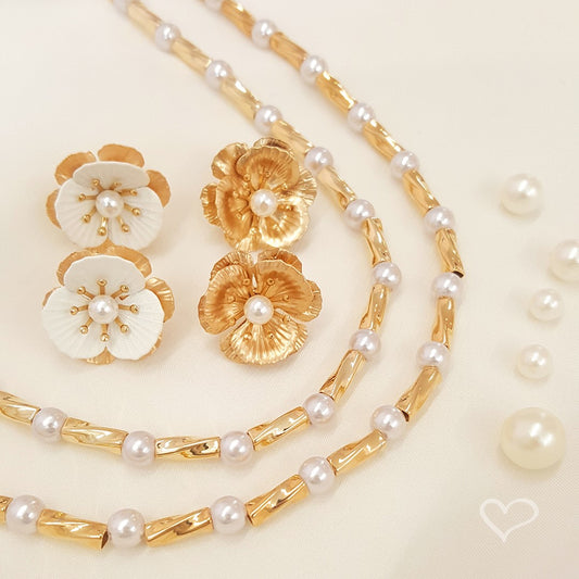 Brinco Flor Melissa Dourado