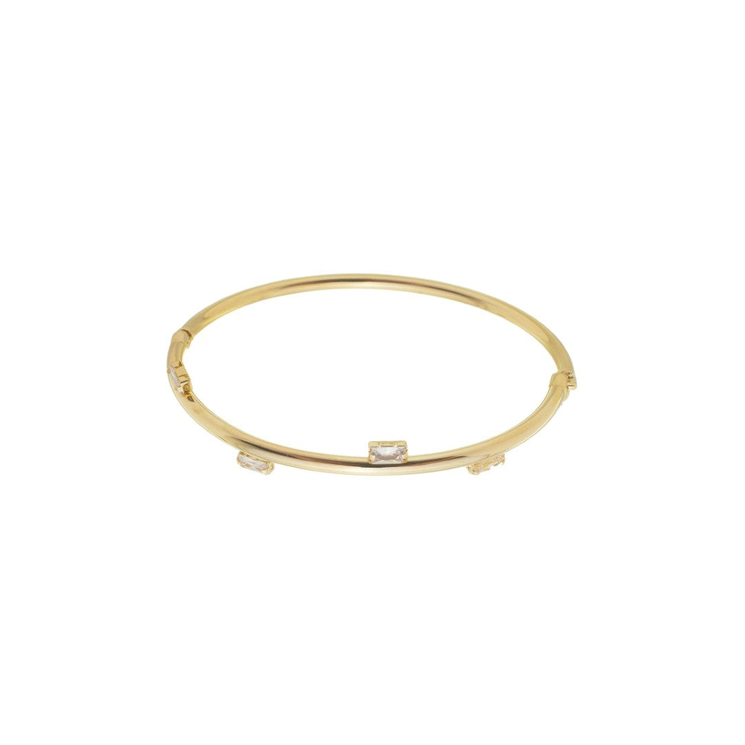 Bracelete July Zircônias Baguete Folheado a Ouro 18k