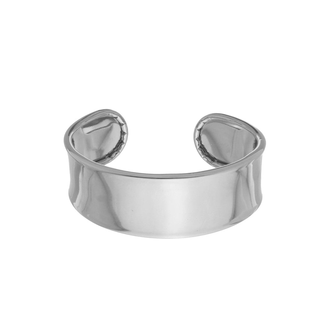 Bracelete Largo Maya Folheado em Ródio Branco