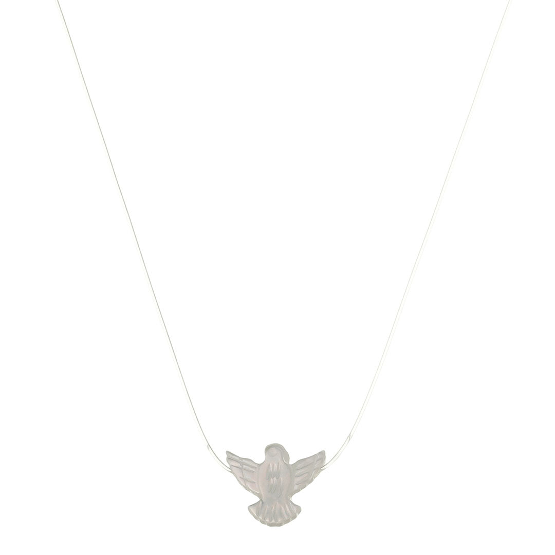 Choker Fio de Nylon Espirito Santo Madrepérola Folheado a Ouro 18k