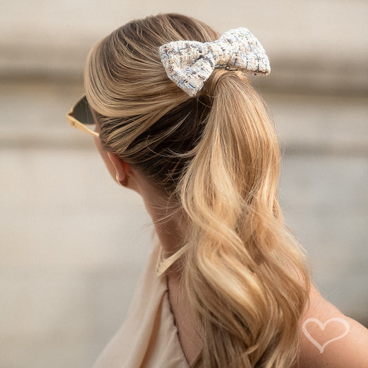 Laço de Cabelo Jessica Tweed Azul