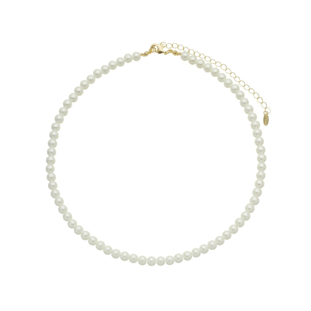 Colar de Pérolas Margaret Folheado a Ouro 18k