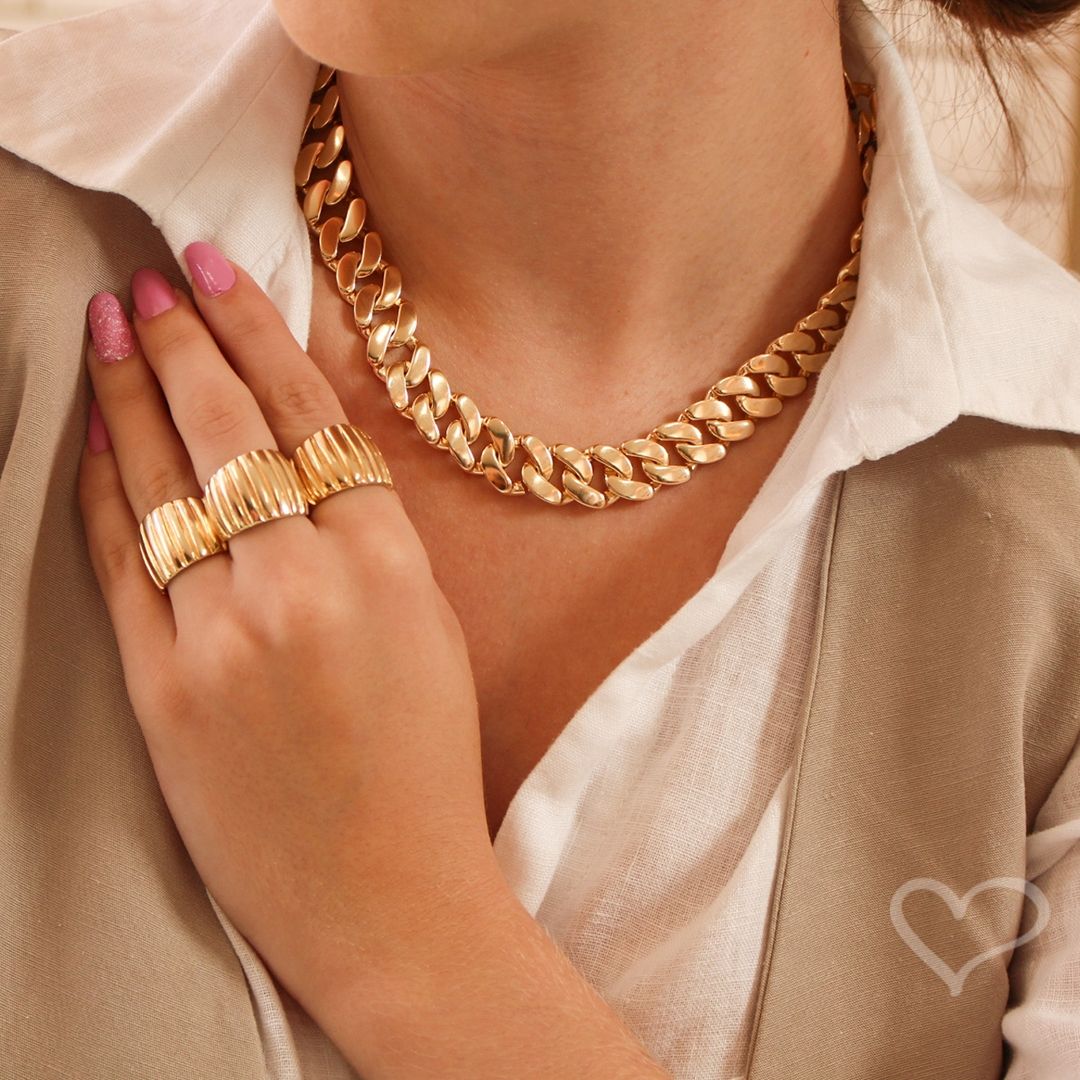 Colar Curto Alana Elos Folheado a Ouro 18k