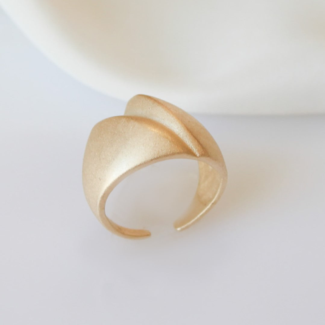 Anel Ajustável Mariana Acetinado Folheado a Ouro 18k