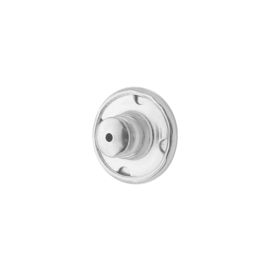 Tarraxa Americana Piuka Folheada em Ródio Branco