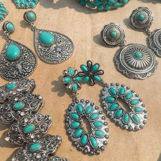 Brinco Boho Nala Turqueza Prata