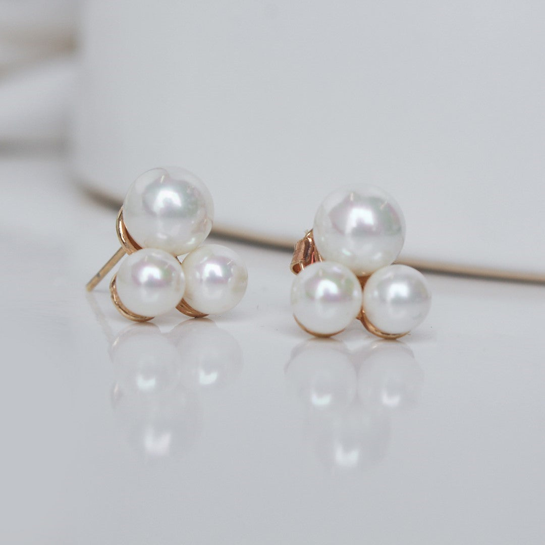 Brinco Alana Pérolas Folheado a Ouro 18k