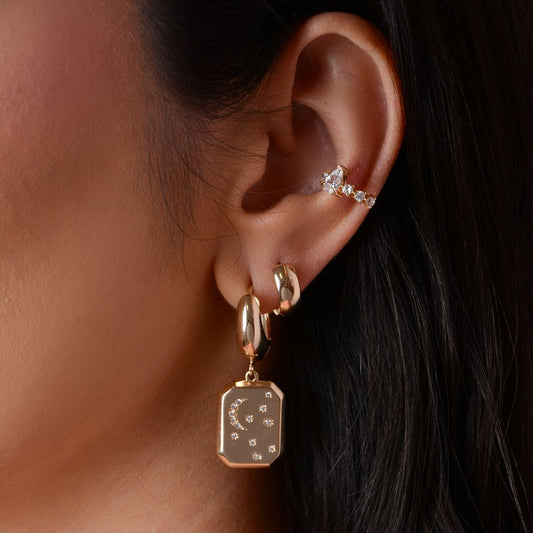 Piercing Cecília Gota Ponto de Luz Zircônias Folheado a Ouro 18k