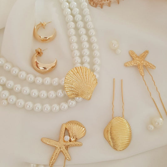 Choker Tripla Antonella Concha Pérolas Murano Folheada a Ouro 18k