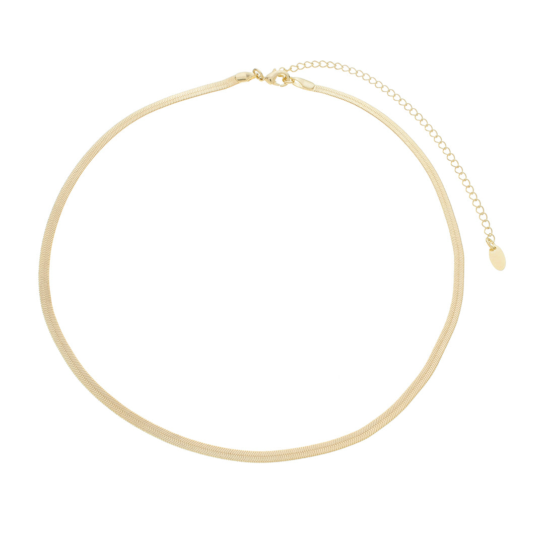 Choker Analu Malha Metal Folheado a Ouro 18k