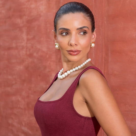 Brinco Juliana Quadrado Pérola Dourado