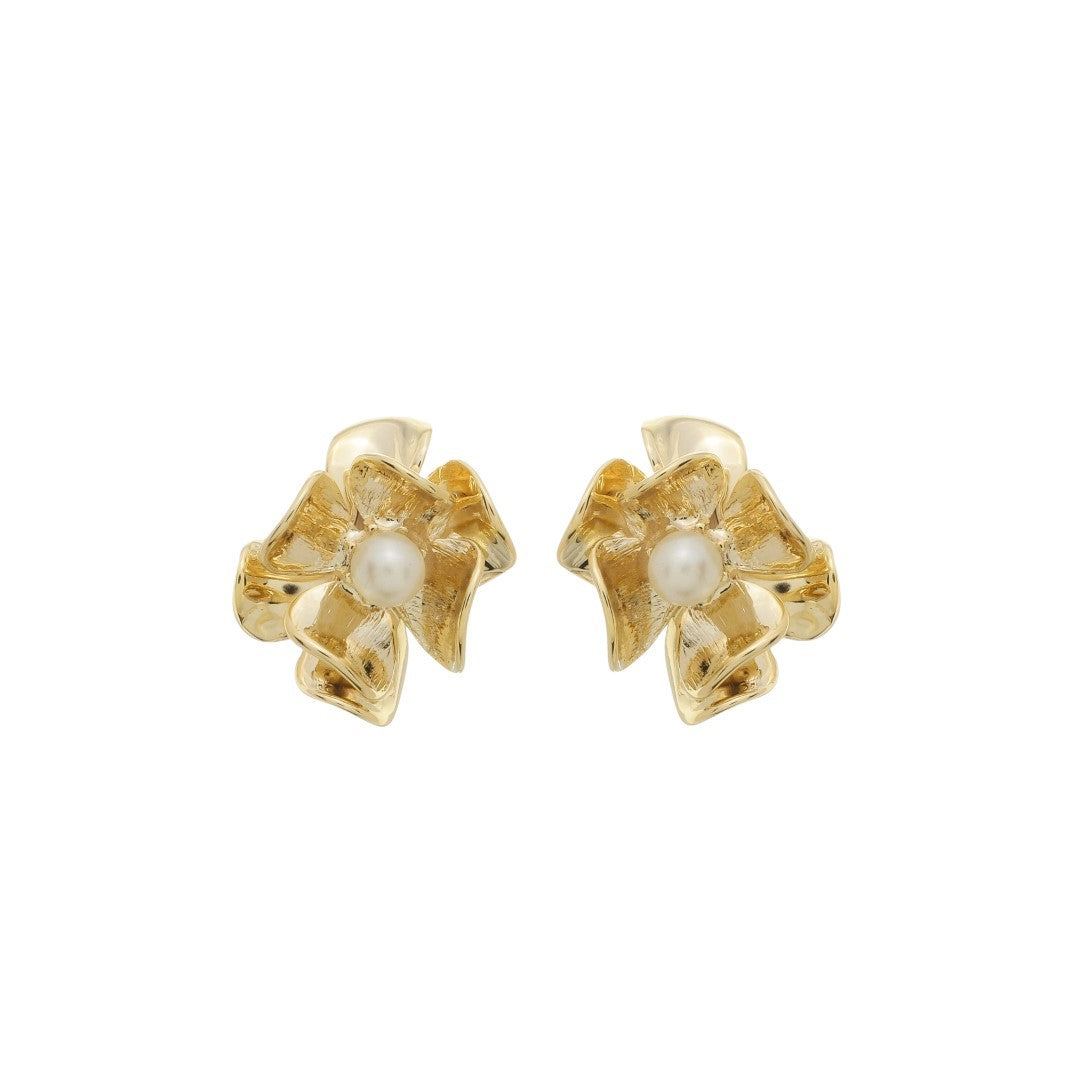 Brinco Liane Flor Pérola Dourado